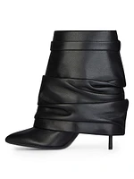 Shark Lock Stiletto Ankle Boots Nappa Leather