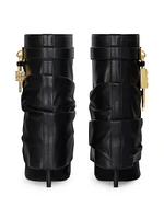 Shark Lock Stiletto Ankle Boots Nappa Leather