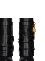 Shark Lock Stiletto Ankle Boots Nappa Leather