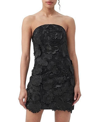 Jazelle Lace-Embellished Strapless Minidress