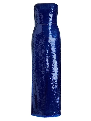 Mira Sequin Strapless Gown