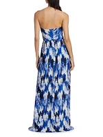 Esme Crinkle Chiffon Strapless Gown