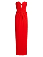 Ruched Strapless Gown