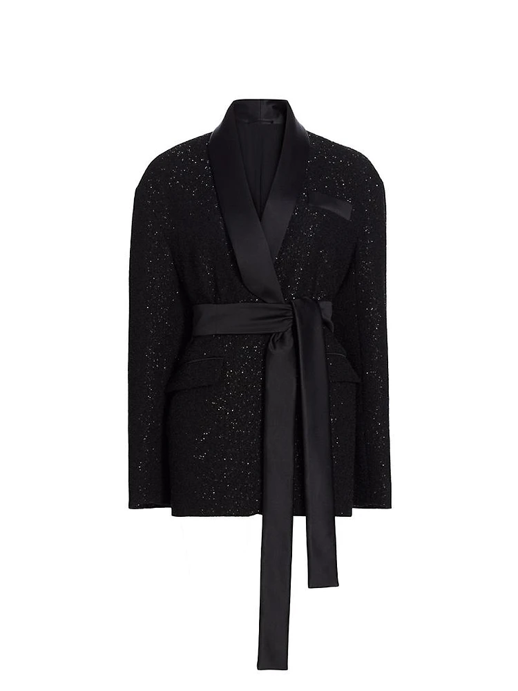 Pau Sparkle Self-Tie Jacket