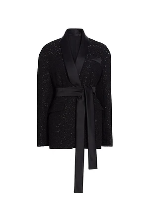 Pau Sparkle Self-Tie Jacket