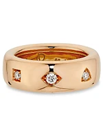 Iconica 18K Rose Gold & 0.10 TCW Diamond Wide Ring