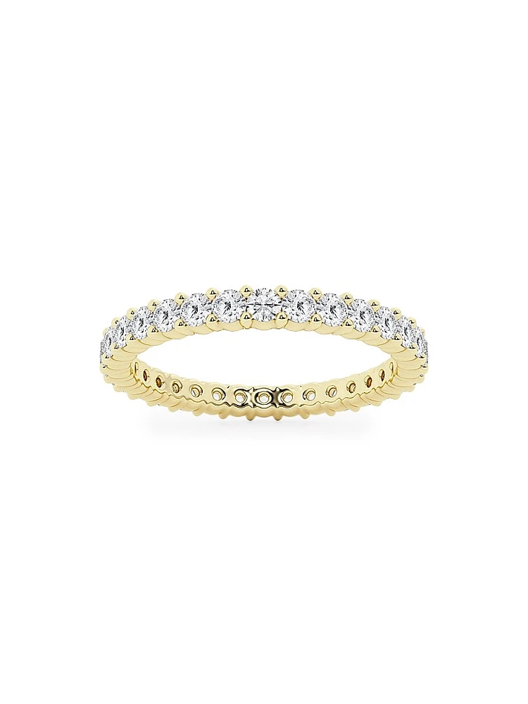 14K Gold & Round Lab-Grown Diamond Shared-Prong Eternity Band/1.00-5.00 TCW
