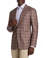 Windowpane Plaid Wool Jacket