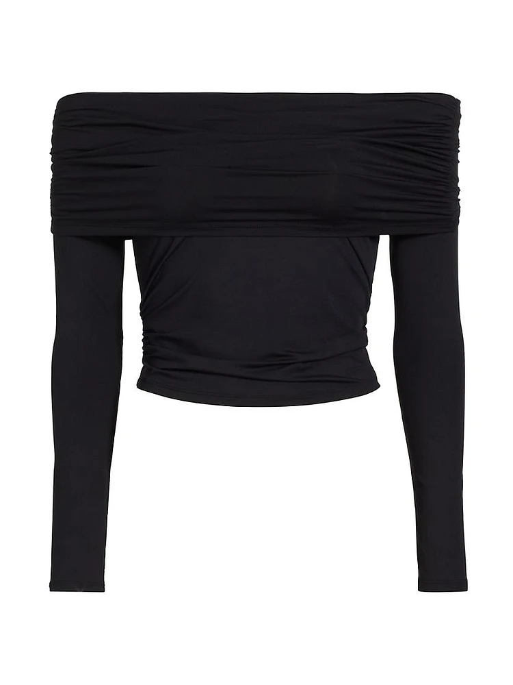 Echauffe Off-The-Shoulder Knit Blouse