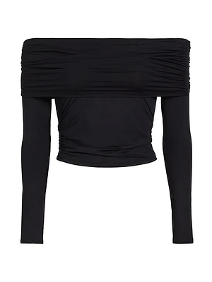 Echauffe Off-The-Shoulder Knit Blouse