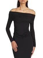 Echauffe Off-The-Shoulder Knit Blouse