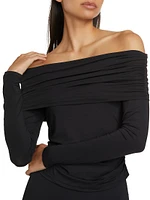 Echauffe Off-The-Shoulder Knit Blouse