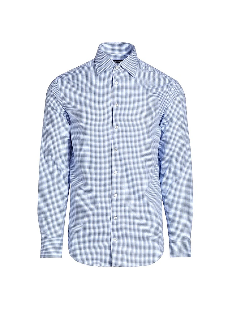 Plaid Cotton Front-Button Shirt