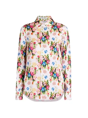 Floral Silk-Cotton Shirt