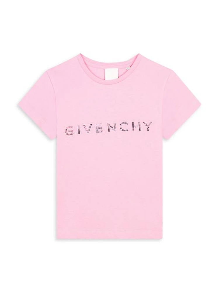 Little Girl's & Girl's Rhinestone Logo T-Shirt