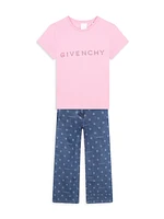 Little Girl's & Girl's Rhinestone Logo T-Shirt