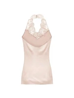 Halter Top in Silk Charmeuse and Lace