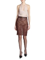 Halter Top in Silk Charmeuse and Lace