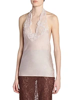 Halter Top in Silk Charmeuse and Lace