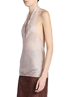 Halter Top in Silk Charmeuse and Lace