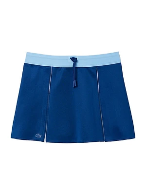 Pleated Logo Drawstring Skirt