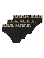 3-Pack Greca Logo Cotton-Blend Brief Set