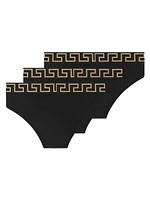 3-Pack Greca Logo Cotton-Blend Brief Set