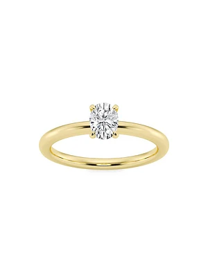 14K Gold & Oval Lab-Grown Diamond Solitaire Ring/0.50-5.00 TCW