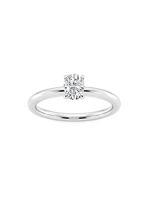 Platinum & Oval Lab-Grown Diamond Solitaire Ring/0.50-5.00 TCW