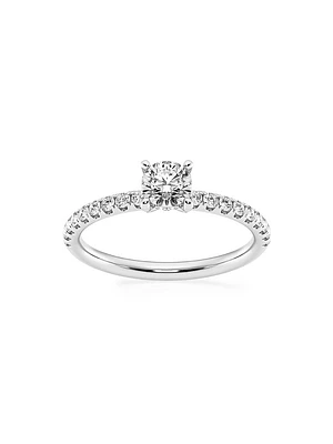 Platinum & Round Lab-Grown Diamond Hidden Halo Ring/0.80-3.41 TCW