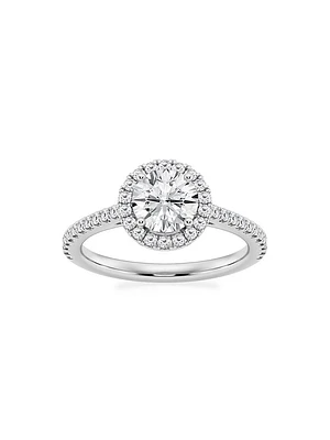 Platinum & Round Lab-Grown Diamond Halo Ring/1.30-3.60 TCW