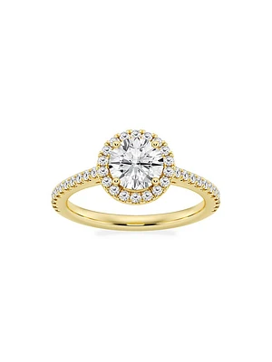 14K Gold & Round Lab-Grown Diamond Halo Ring/1.30-3.60 TCW