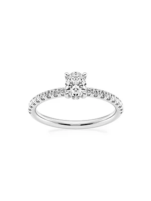 14K Gold & Oval Lab-Grown Diamond Hidden Halo Ring/0.80-3.41 TCW
