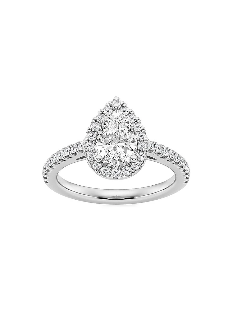 14K Gold & Pear-Cut Lab-Grown Diamond Halo Ring/1.30-3.60 TCW