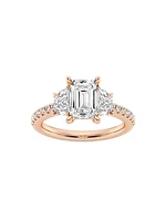 14K Rose Gold & Emerald-Cut Lab-Grown Diamond Ring/2.75-7.00 TCW