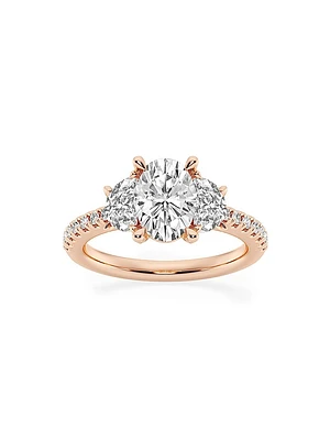 14K Rose Gold & Oval Lab-Grown Diamond Ring/2.75-7.00 TCW