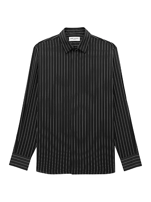Shirt in Striped Silk Satin