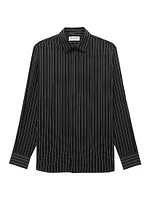 Shirt in Striped Silk Satin