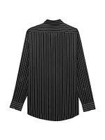 Shirt in Striped Silk Satin