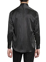 Shirt in Striped Silk Satin