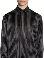 Shirt in Striped Silk Satin