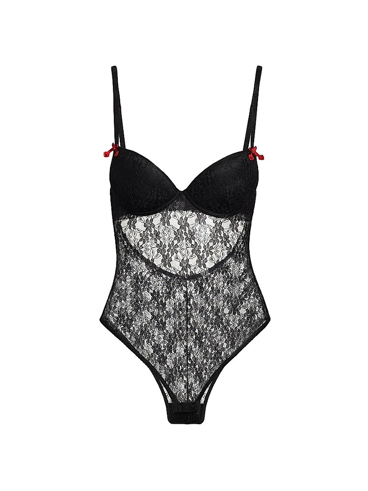 Floral Lace Bustier Bodysuit