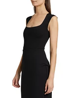 Neoprene Cap-Sleeve Bodysuit