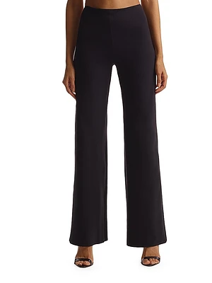 Neoprene Wide-Leg Pants