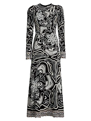 Alexia Bead & Sequin-Embroidered Velvet Gown