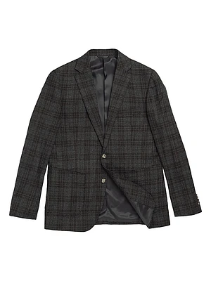 Owen Junction Windowpane Check Wool Blazer