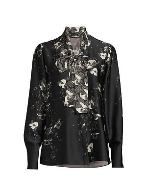 Knoxie Floral Tieneck Blouse