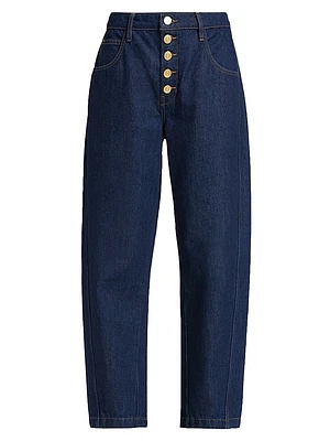 Cropped Balloon-Leg Jeans