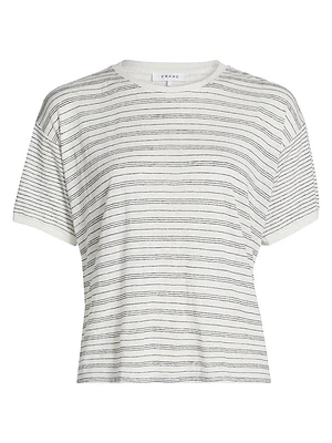 Striped Linen Crewneck T-Shirt