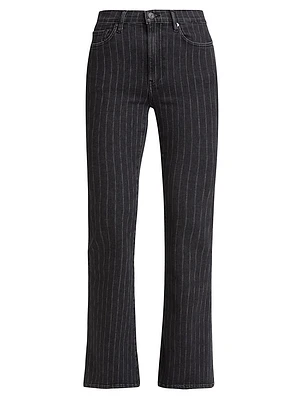 Le High Flare Pinstriped Jeans